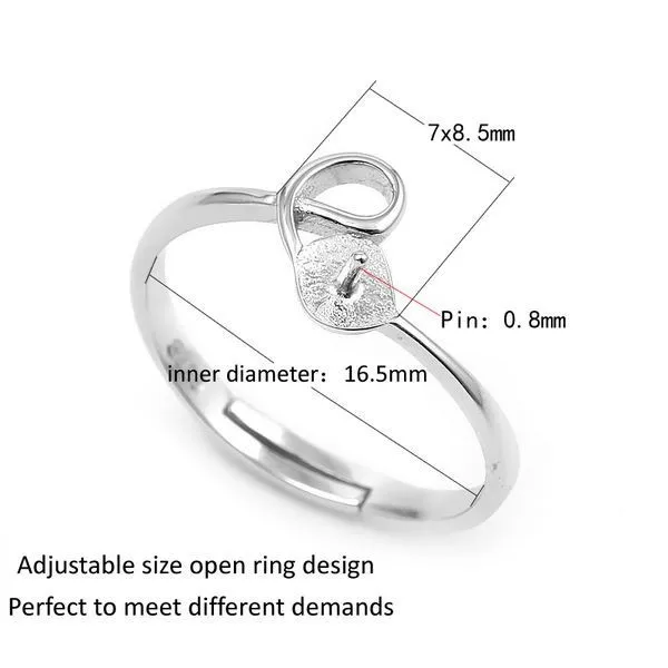 XD 925 Sterling silver jewelry ring mounting jewelry  925 silver  ring open ring