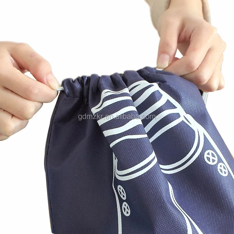 Promotional Customized Logo Golf Shoe Bag Non woven Travel Drawstring Dust Bag