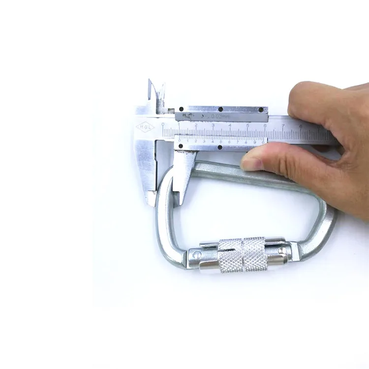 BT-2443 Rigging Hardware D type Carabiner Climbing Steel Harness Snap Hook With Lock