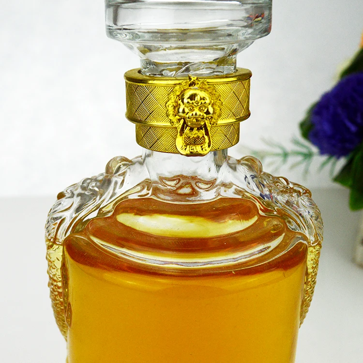 500 мл Элегантный двухместный Дракон шаблон с украшением в виде кристаллов белая плотная Брэнди XO/водки/виски/ликера духов декоративная стеклянная