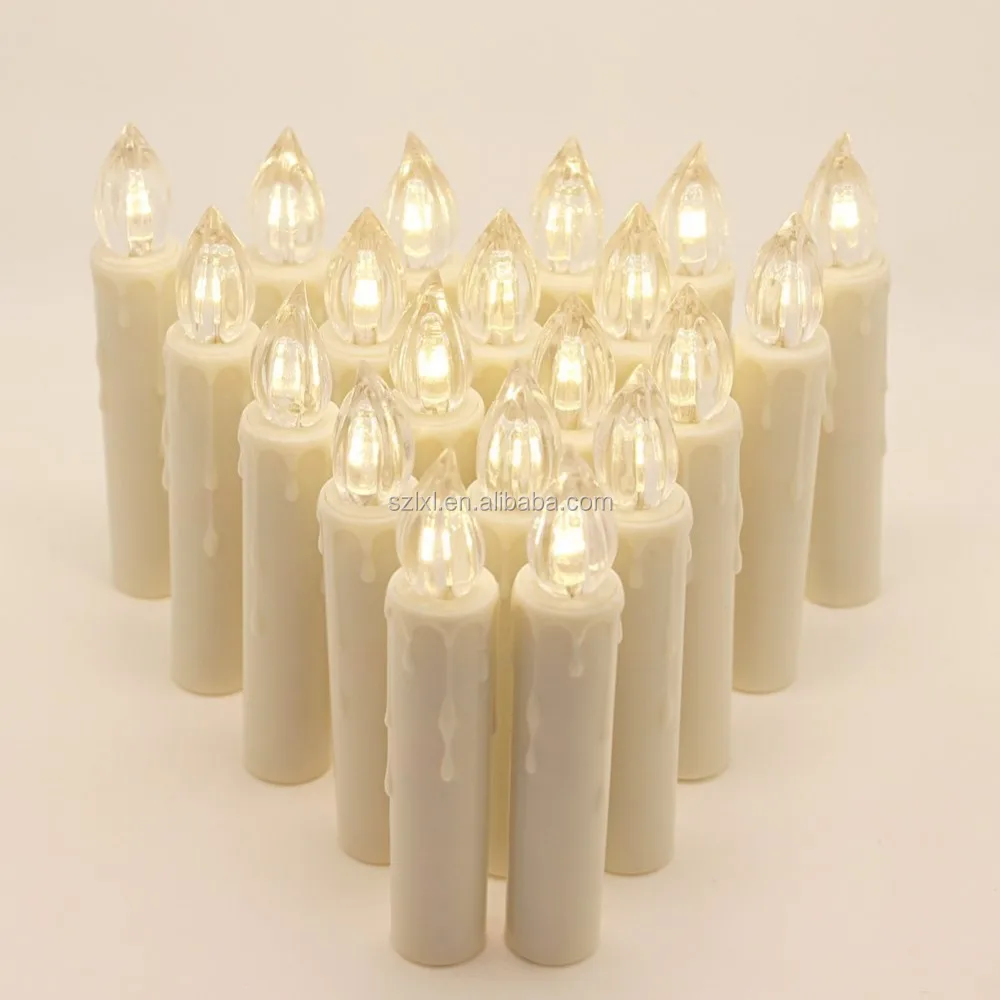 
Battery Powered Warm White LED Candles Votive Candles Light - Safe Flameless Mood Candles with Remote Control for Christmas Tre 