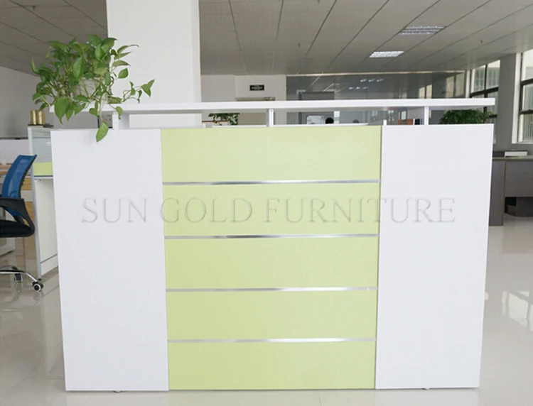 White modern front reception desk counter cheap salon furniture hotel company working computer office reception stand desk