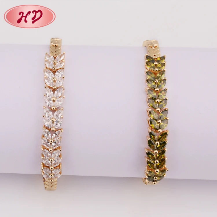 New bracelets et bracelets  Models Petals Shape Zircon Women Yellow Gold Hand Chain fashion jewelry bracelet for women