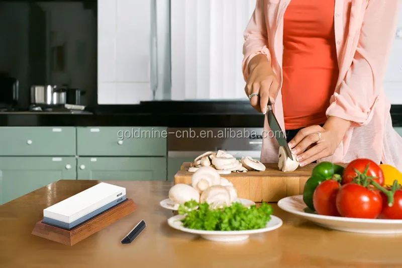 
2-Sided Whetstone Knife Sharpener Set, 1000/6000 Grits, with Non-Slip Base 