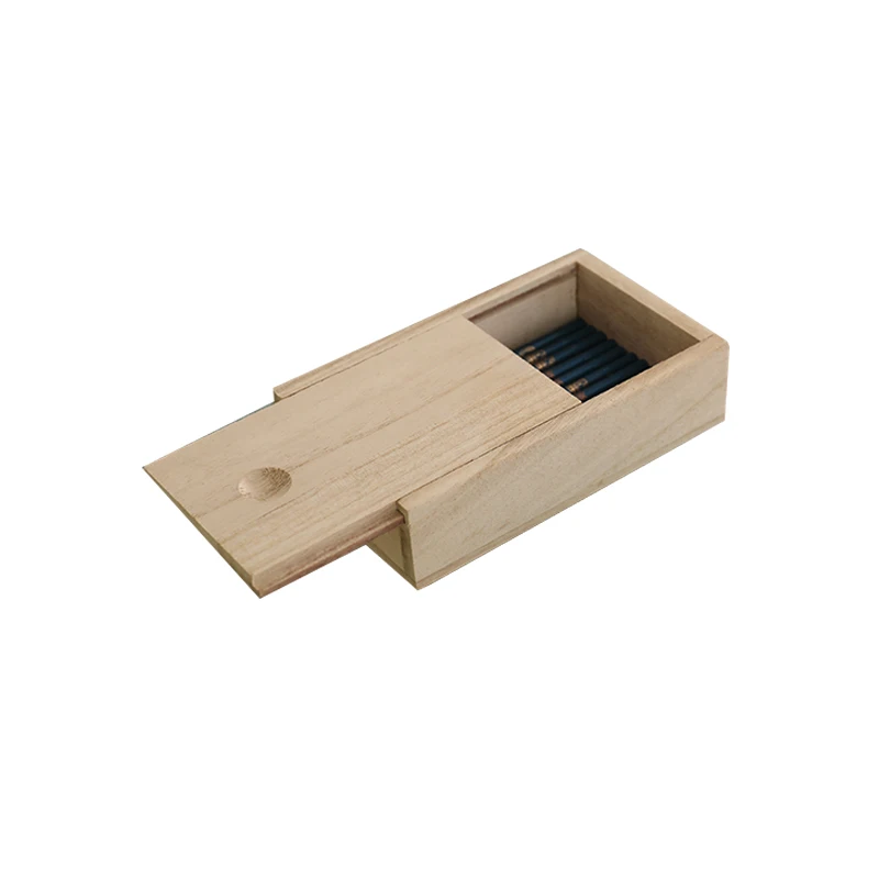 
High quality material practical handmade pan custom packaging small wooden slide lid gift box 