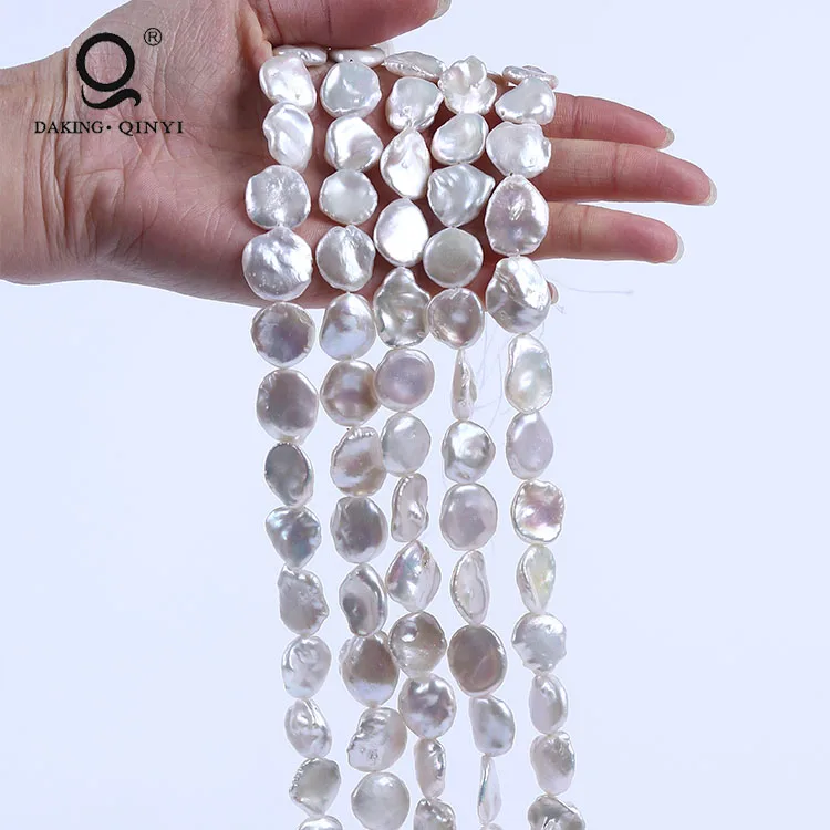 Daking Jewelry AA White Keshi Freshwater Natural Loose Irregular Pearl Strands