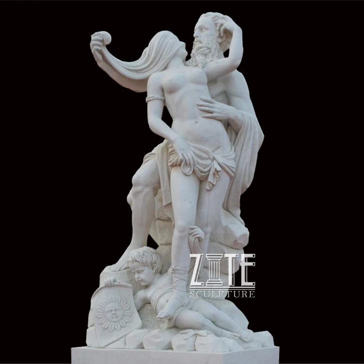 Life Size Kissing Marble Nude Man and Woman Erotic Statues