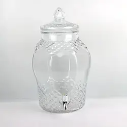 Wholesale glass water drink dispenser jars with tap 20L 15L 10L 8L 6L