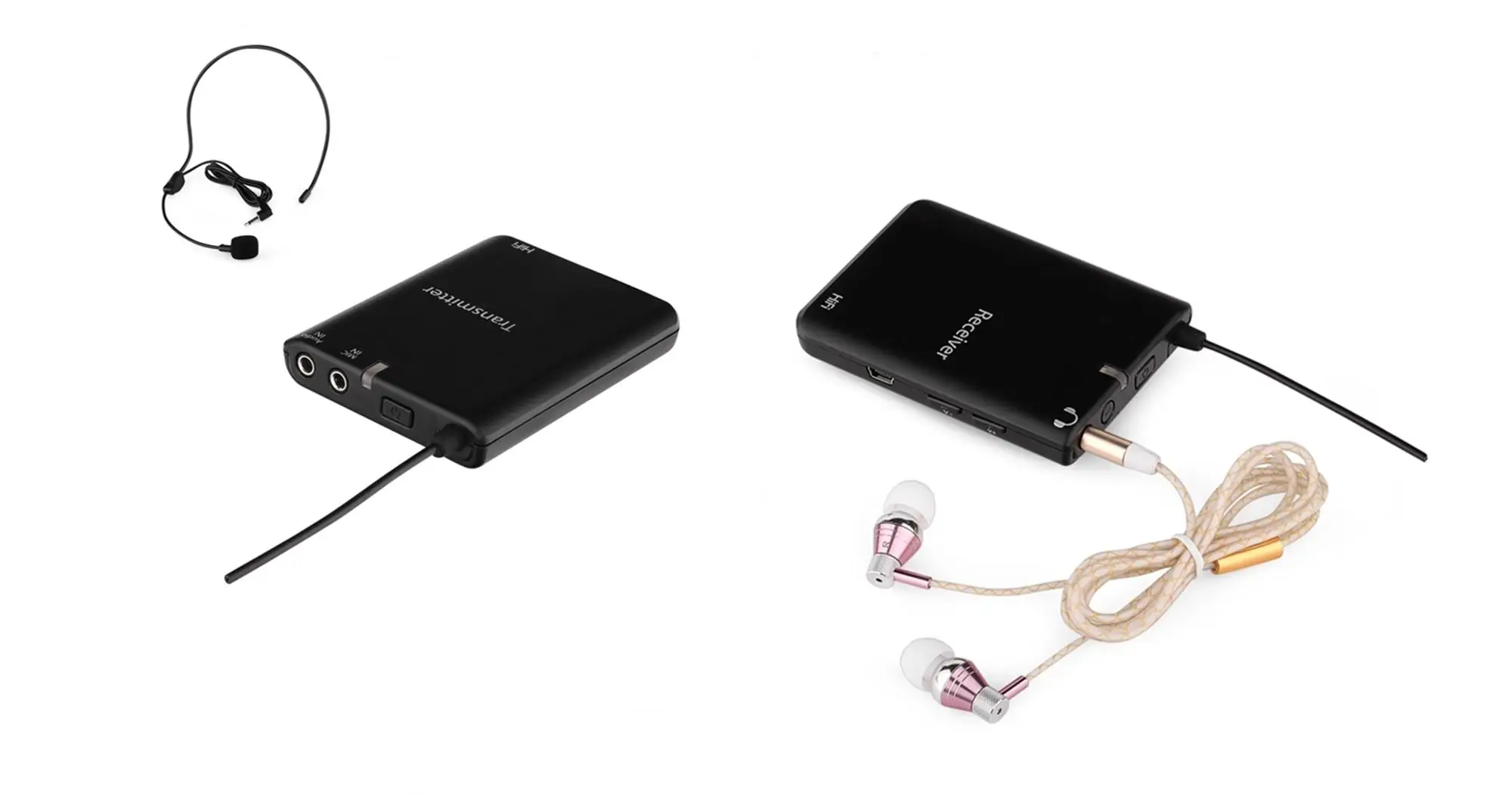 UHF 863/915mhz wireless silent disco receiver and transmitter bodypack system for party/fitness/tour guide