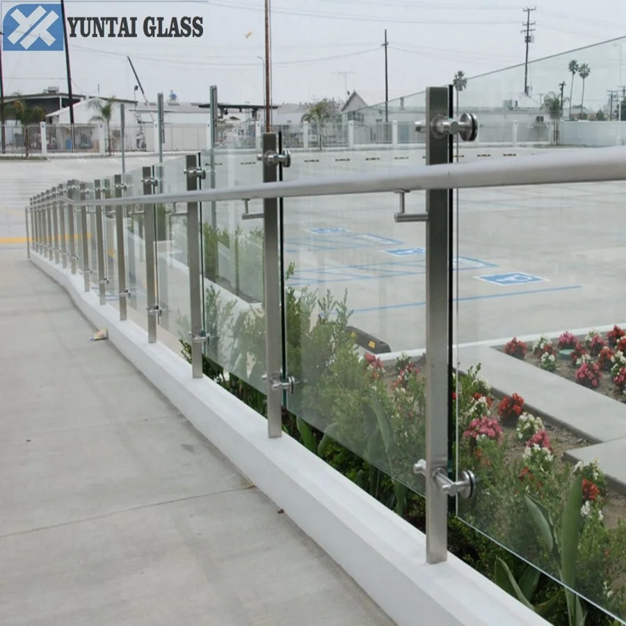 blue flat swimming pool fencing tempered glass cost from Qinhuangdao factories