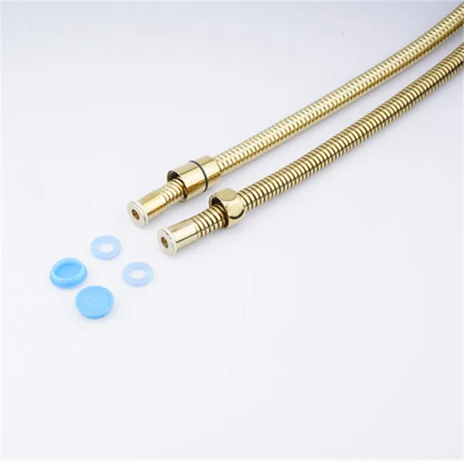 superior gold plated finishing flexible shower hose for handheld shower head in bathroom