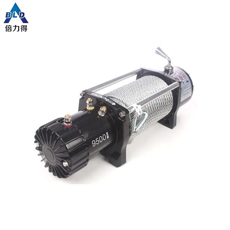 
12 v electric recovery fast handle winch 9500lbs used for 4x4 car 