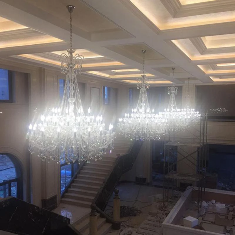 Modern hotel crystal large commercial chandeliers