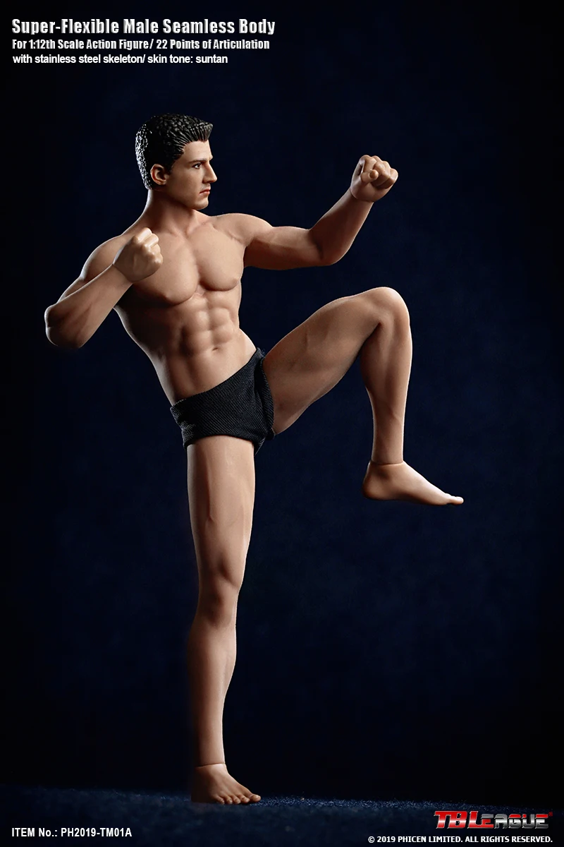 In Stock  TBLeague TM01A/B 1/12 Super Fitness Flexible Male Seamless Body Head Mini Figure Model for Fans Gifts