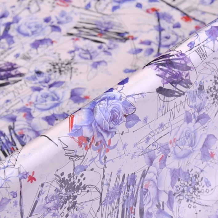 14mm 100% silk  digital print satin organza silk fabric