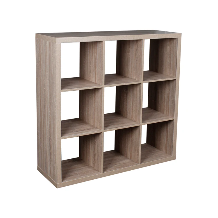 Modern office wood 9 cube storage organizer cabinet bookcase for living room