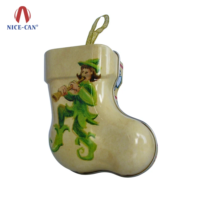 Жестяная коробка Nice-can для украшения рождественской елки в форме ботинка