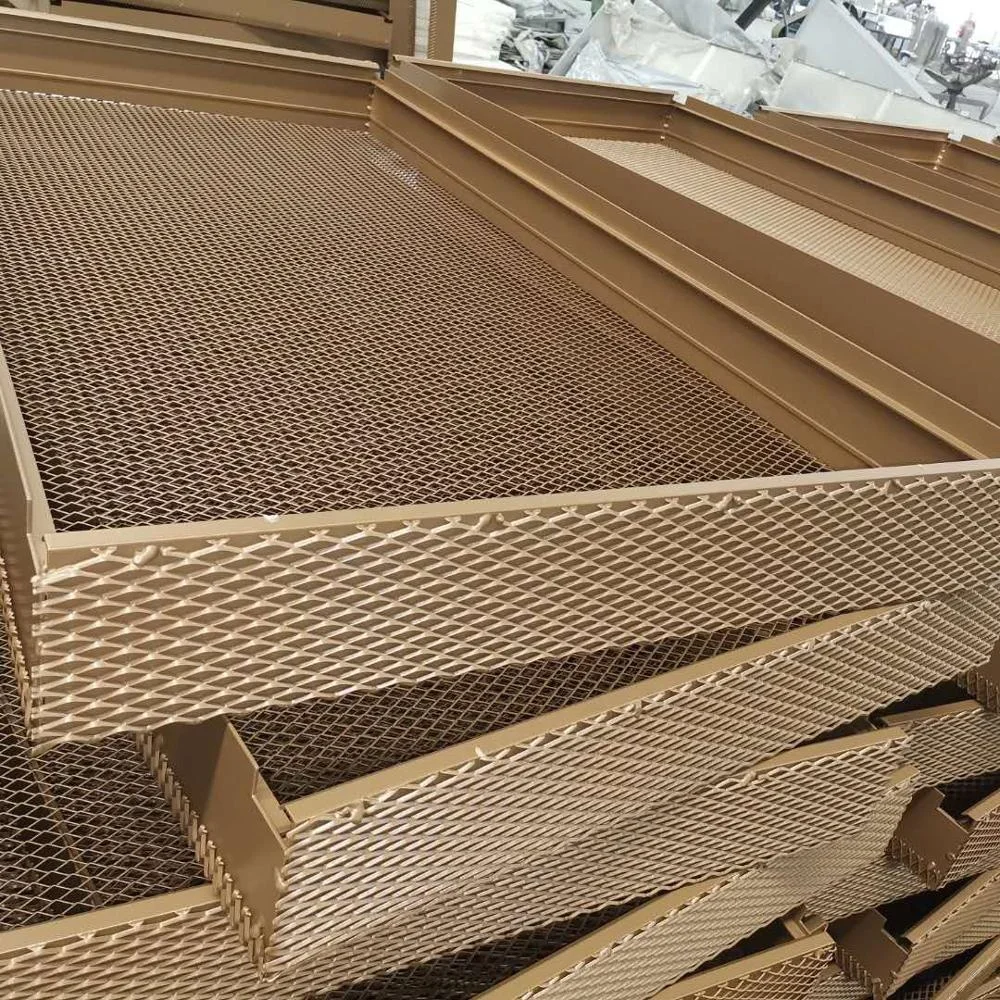 Suspended expanded metal ceilings