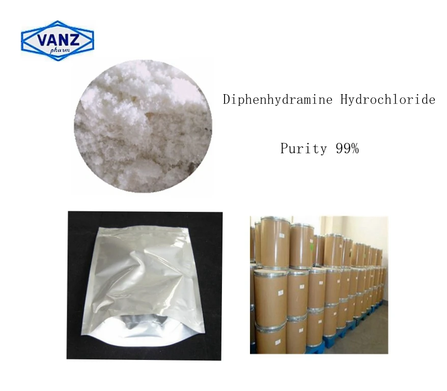 
purity 99% Diphenhydramine HCl Cas 147-24-0 Diphenhydramine hydrochloride 