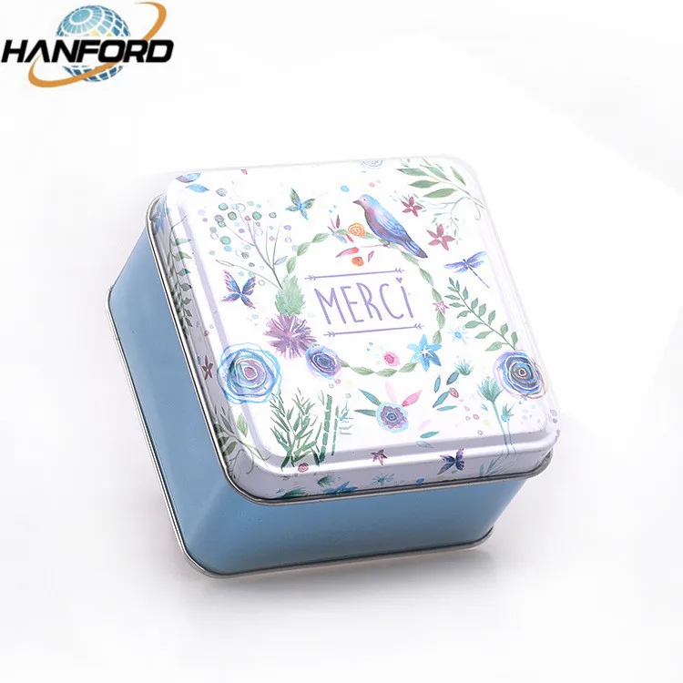High-end custom printed and size Chocolate Tin Box toy Packaging small Square Metal Gift Box for Candy Chocolate