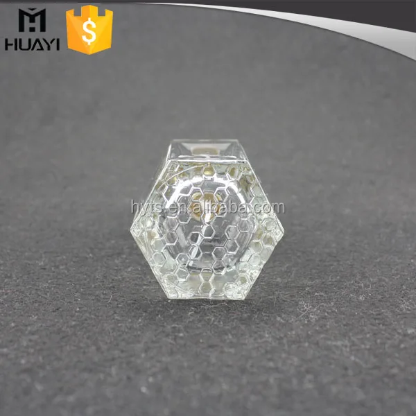 hexagon spray glass men perfume bottle with wooden cap