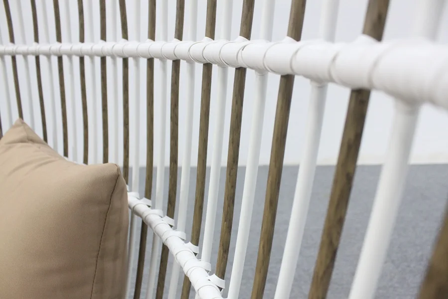 Outdoor patio luxury rattan high back big round sun bed