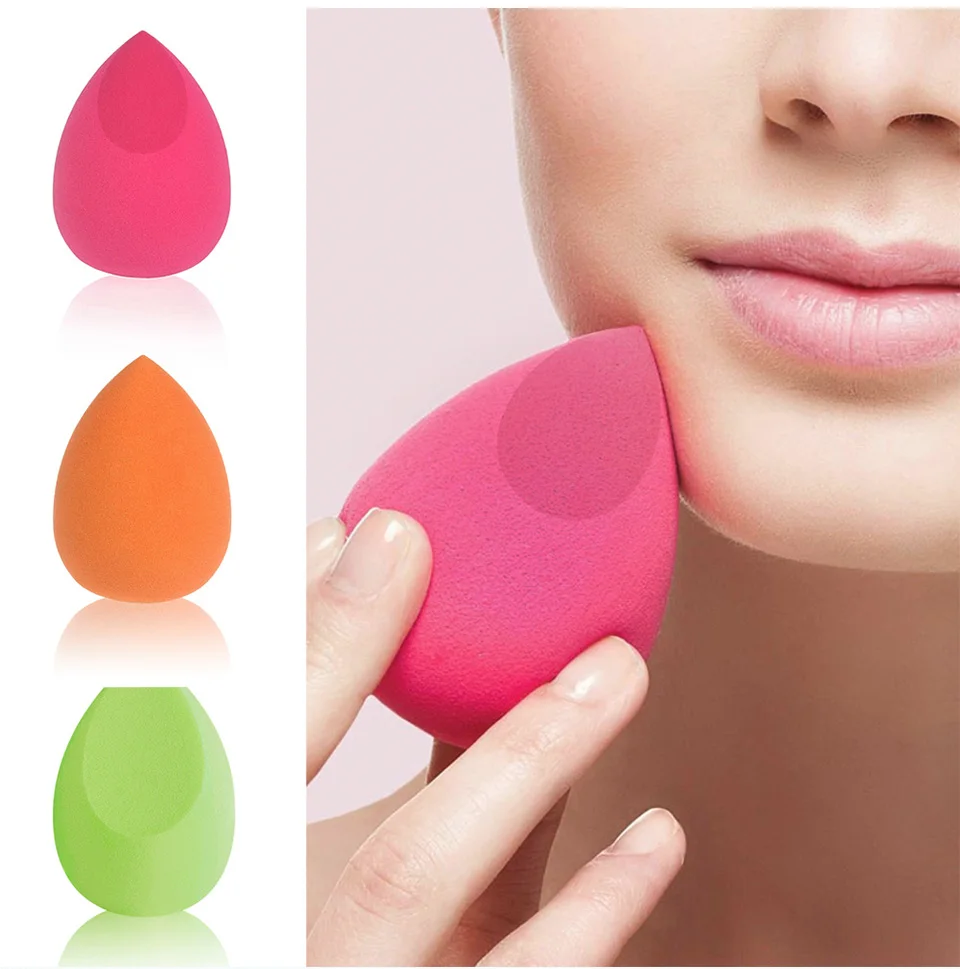 Custom packaging provided 3pcs different color wholesale makeup sponge set no latex