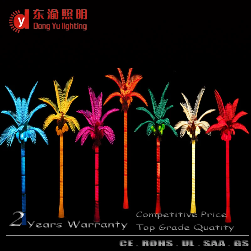 110V 220V Christmas Outdoor Artificial Coconut Palm Neon Tree IP65 Rated Lighted up Landscape Ornament
