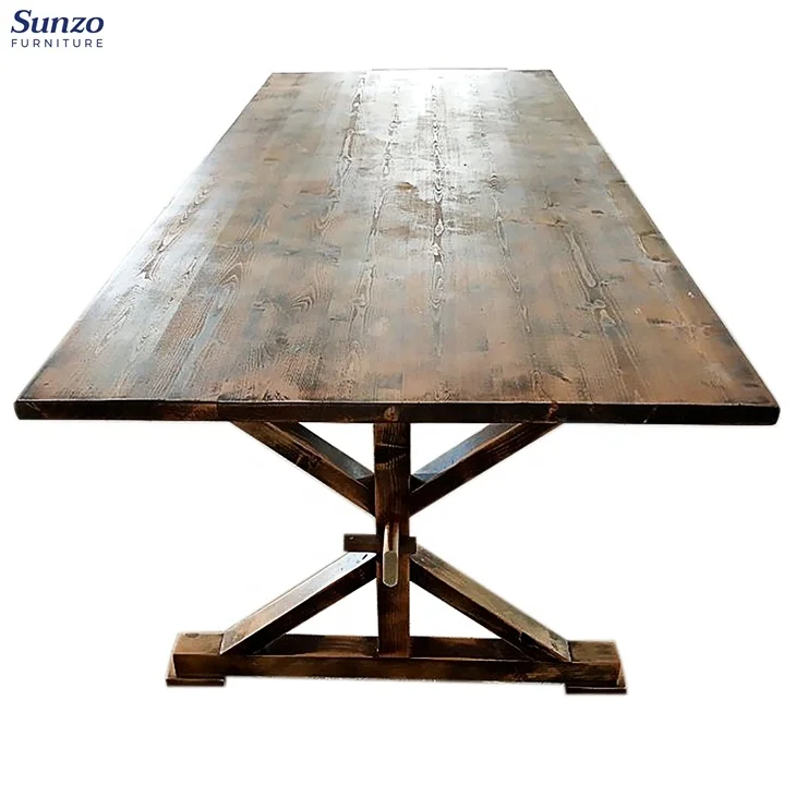 French country table solid wood oak wood old farm table wedding folding table