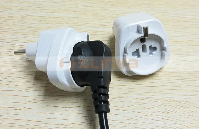 Grounded Universal Travel Plug Adapter Converter for Switzerland Swiss White