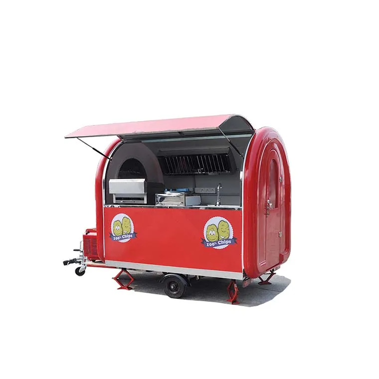 Mobile Kitchen Cooking Trailer Hamburger Hot Dog Mini Folding Outdoor Frozen Food Mobile Truck