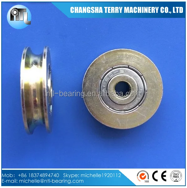 
zinc plating u shape rope groove pulley v belt pulley 608zz 