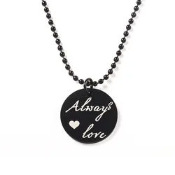 Craft Wolf Europe and the United States tide brand Ma Ye love smile face creative round necklace lucky men and women personality