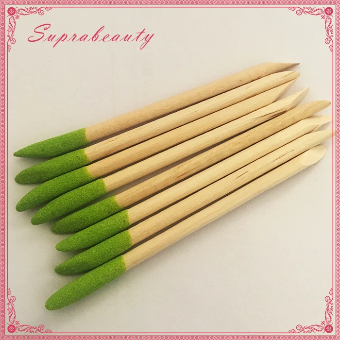 double side nail file sanding Cuticle Wooden nail stick with abrasive layer