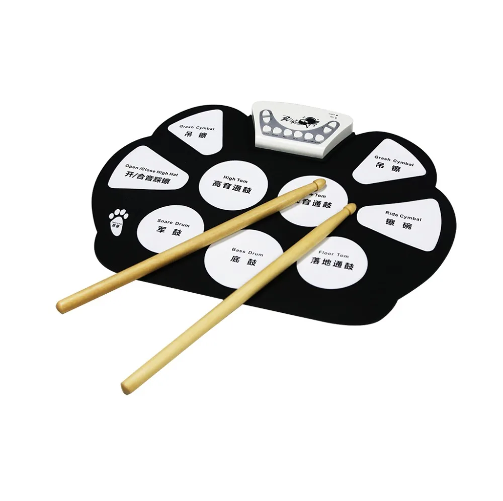 Portable Sillicon Roll Up Drum Kit Roll up Electric Drum Hand Roll Drum for Babys