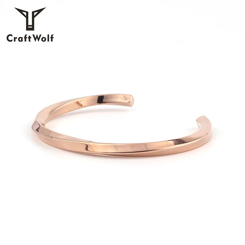 Craft Wolf Twisted Wire  Fashion Accessories Simple Design Couple Jewelry Bracelets Bangle