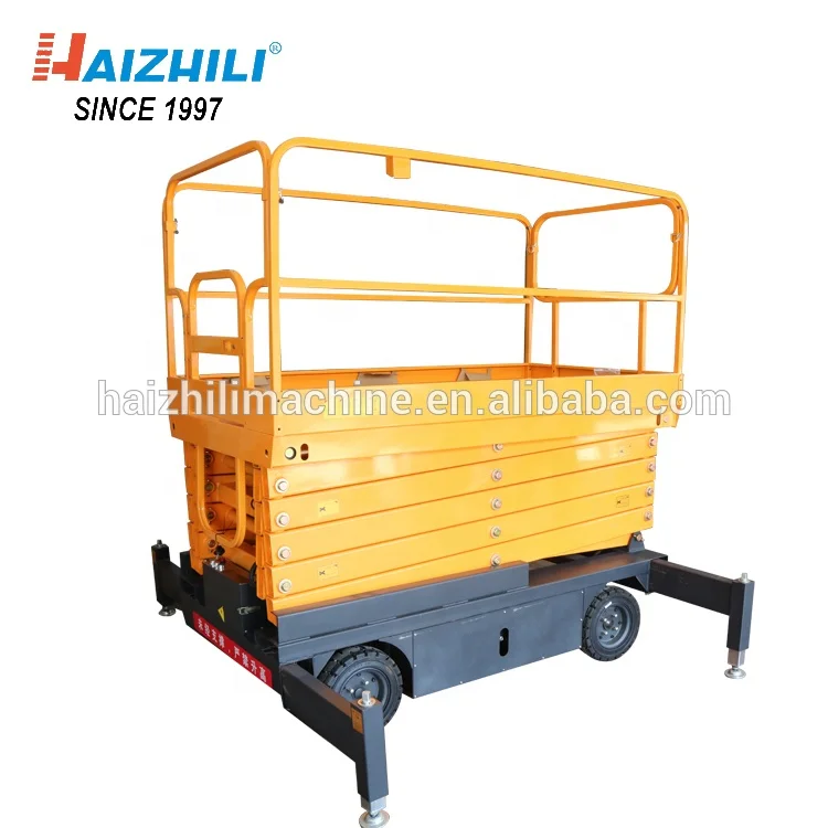 HaizhiLi Handling Equipment Warehouse Cargo Lift Equipment 500KG 9M Mobile Scissor Lift Platform