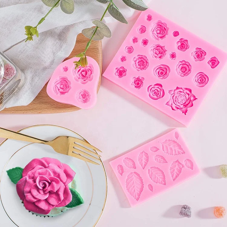 Leaf Cake Decoration Baking Tools for Wedding Birthday Party Silicone Rose Fondant Molds