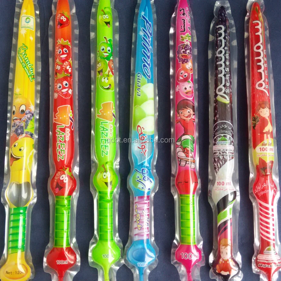 Free design ! 120ml sword shape plastic juice ice lolly bag