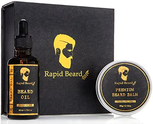 Private label beard oil and balm with bread shaper beard grooming kit set