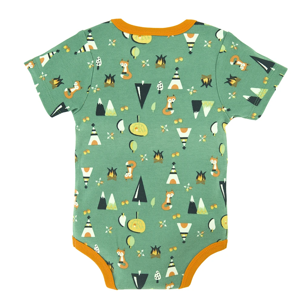High Quality 2 PCS Cool Little Fox Print Baby Rompers Bodysuit Set Boys Clothing Jumpsuit Bamboo Soft Fabric For Newborn