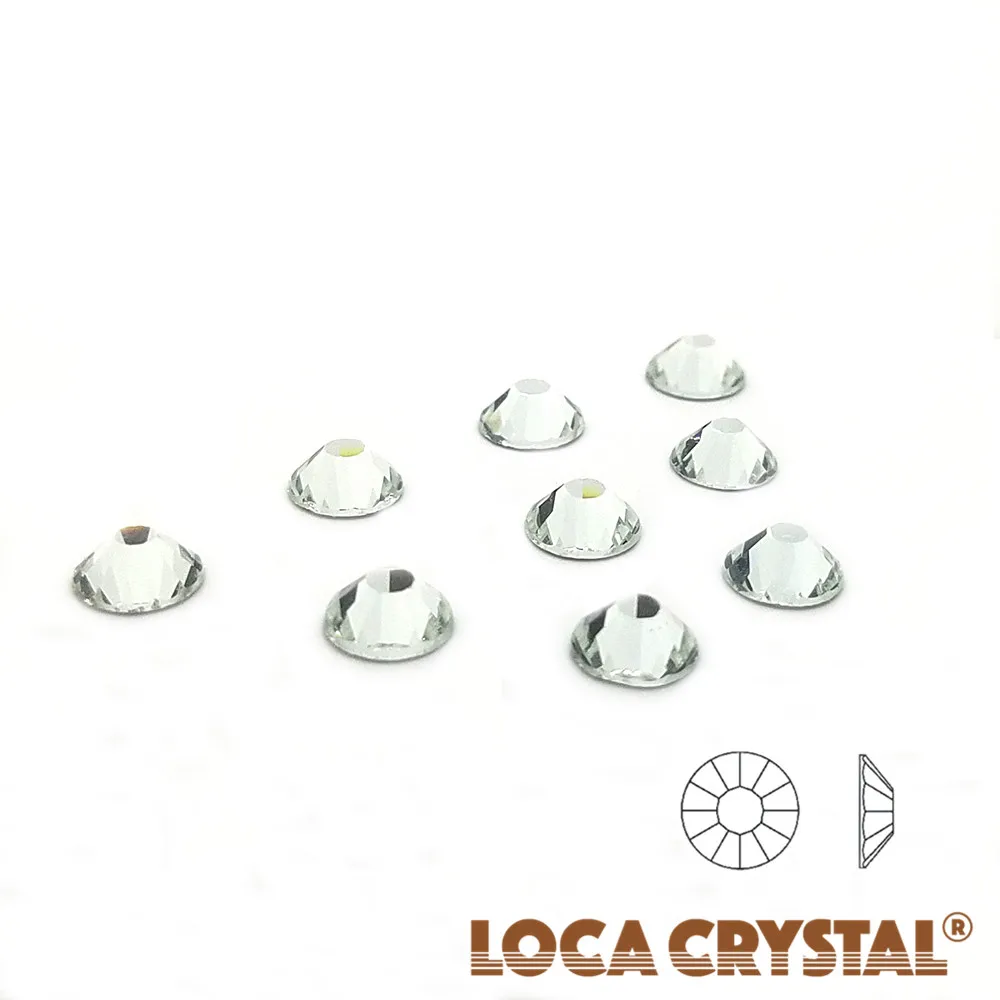 
LOCACRYSTAL Brand Clear Color Nail Art Decoration Cristal Stone Hot Fix Flatback Stone 