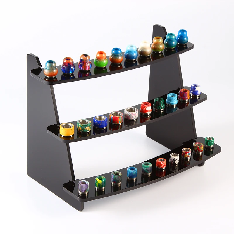 OEM Black 510 Drip Tips Stand 810 Drip Tip Acrylic Display For e-cigarette