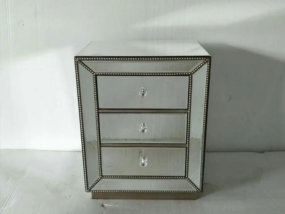 Зеркальная Ночная подставка для кровати с деревянными бусинами отеля 5 звезд