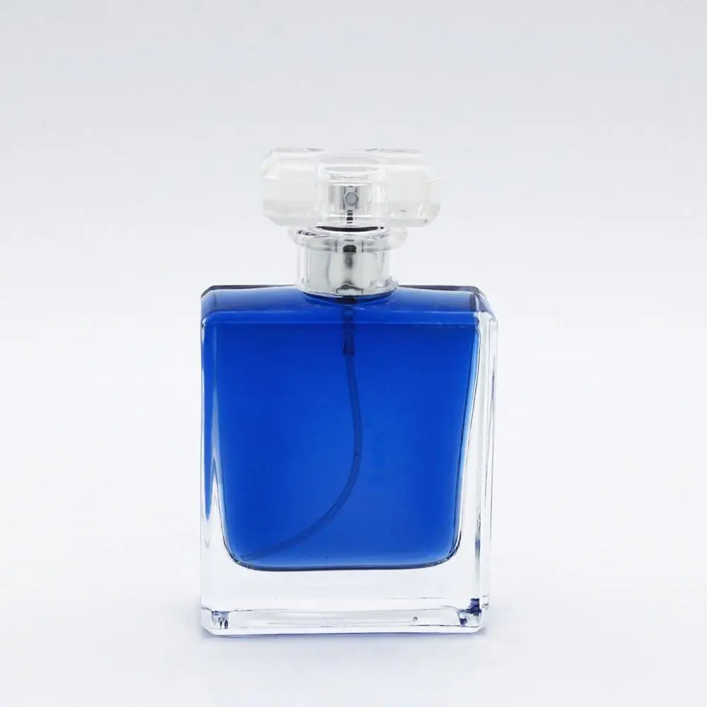 
china supplier design high quality empty 50 ml square vintage glass perfume spray bottle 