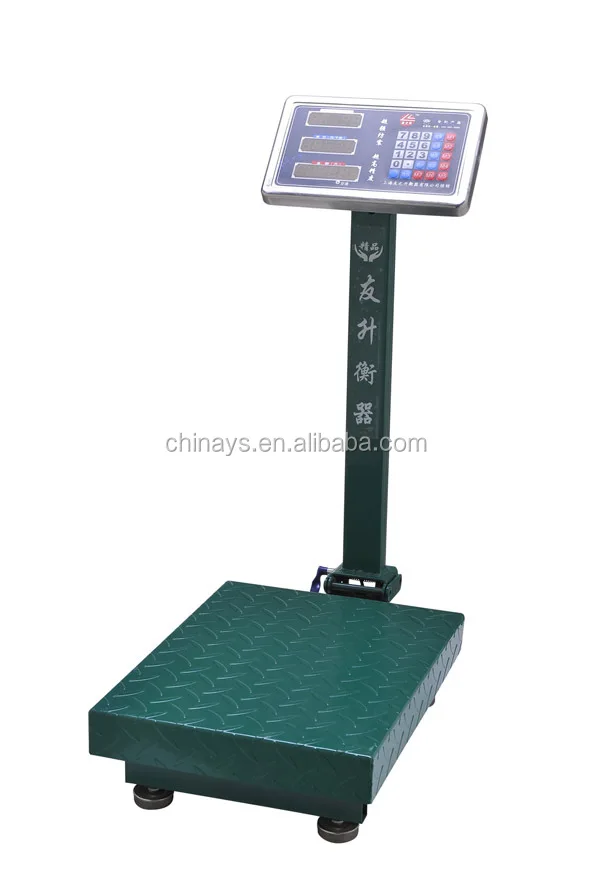 Heavy Duty Body Folding Square Pole Max 150kg Capacity Platform Scale Dual LCD Display,Green Back Light ABS Plastic Indicator