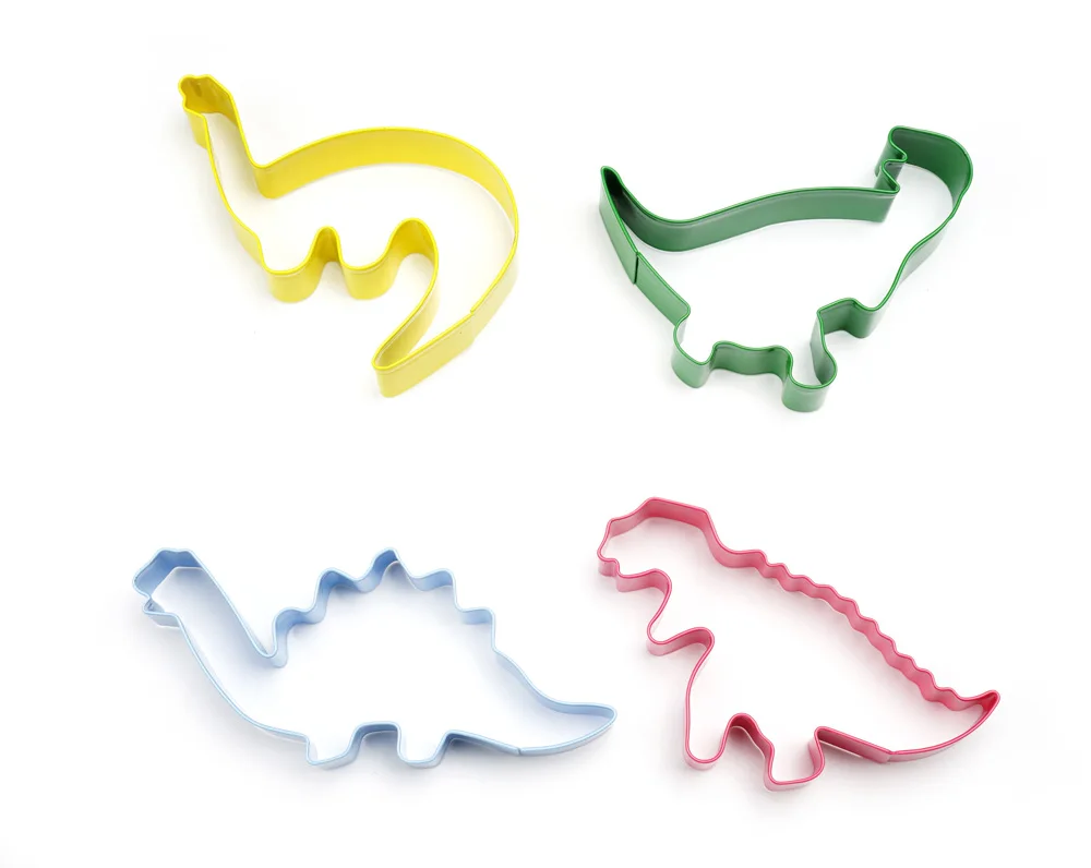 
Eco-Friendly Stainless Steel Set of 3 Set of 4 Dinosaur Cookie Ccutter 