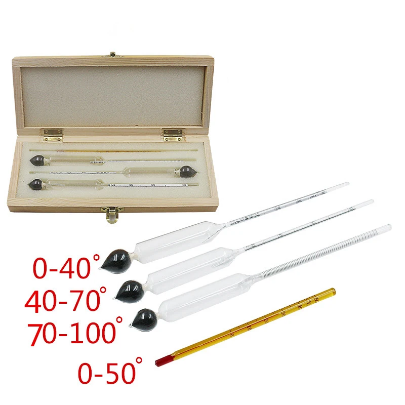 Alcohol meter Alcoholmeter detector alcohol measuring tool alcohol tester wine Hydrometer bar Set with Thermometer