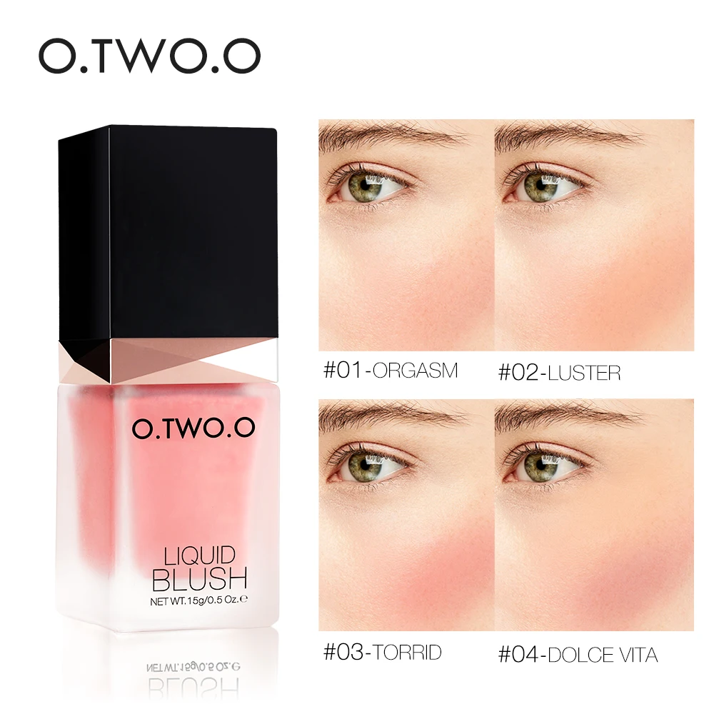O.TWO.O Makeup Blusher Cream Smooth Silky Blush Colors Long Lasting Natural Cheek Liquid Blusher