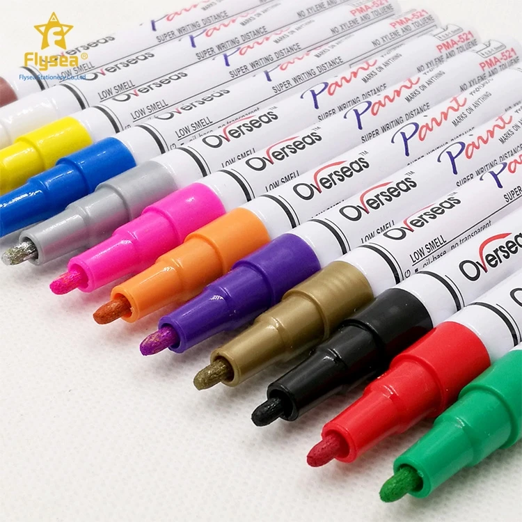 Direct Selling Customization 12 Colored Safety Ink Durable Pen Permanent Marker Paint